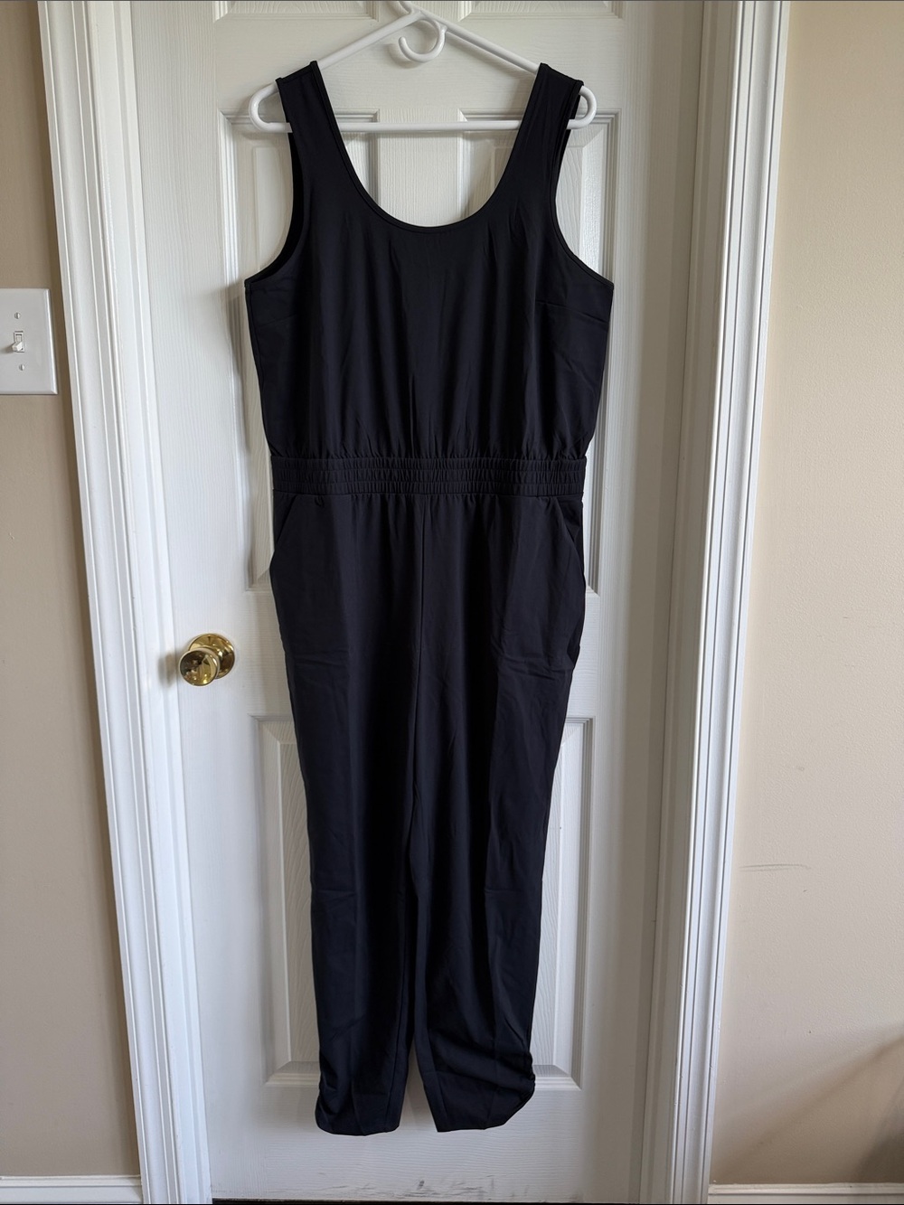 NWT Soma Black Sleeveless Scoop-Neck Jumpsuit with Elastic Waist